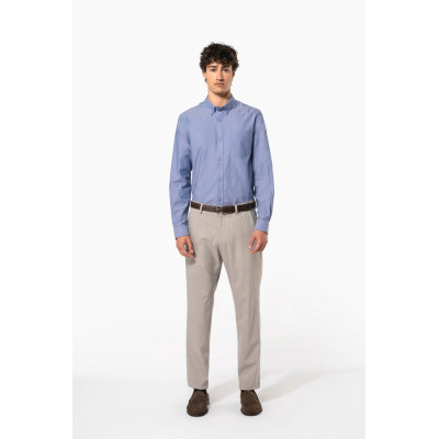 Men's long-sleeved Oxford shirt
